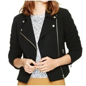 Aritzia Wilfred Black Montesson Crepe Moto Jacket Size Small